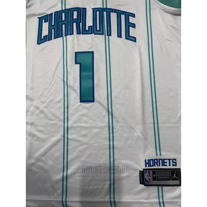 Camiseta Nino Charlotte Hornets LaMelo Ball #1 Association 2022-23 Blanco